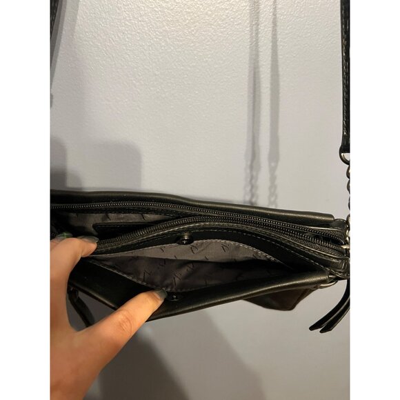 Simply Vera By Vera Wang Black Crossbody Purse Multi Pockets Adjustable Strap - Picture 6 of 10